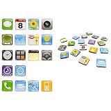 WIRELESS CENTRAL Brand Home Kitchen Decor 3-D Iphone Apps Icon Magnets Refrigerator 18 Pcs Set [WCD384]