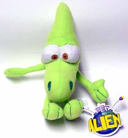 Childrens Toyshop  Toys : Pet Alien - Dinko 7" Green Alien Plush Doll