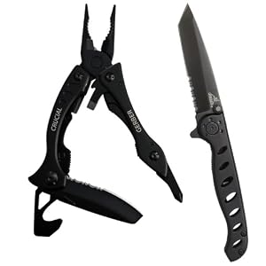 Gerber 31-001015 Crucial With Strap Cutter and EVO Mid Knife Combo