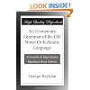 An Elementary Grammar of the Old Norse Or Icelandic Language