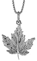 Sterling Silver 3/4" (20mm) Tall Maple Leaf Pendant