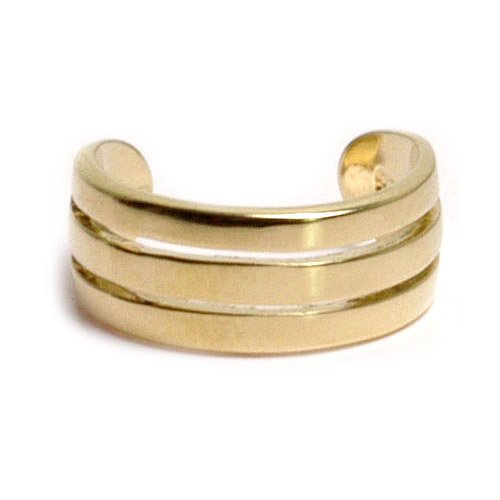 18kt Gold Over Sterling Silver Three Row Adjustable Toe Ring