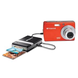 Polaroid t1031 10MP Digital Camera With Large 3.0 LCD Screen + Polaroid CZA-10011B PoGo Instant Mobile Printer