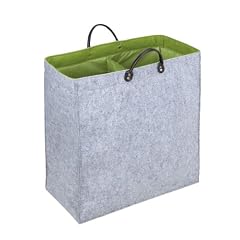 Wenko 3440204100 W�schesammler Duo Filz - W�schetonne, Aufbewahrungsbox, 51 x 54 x 24 cm, 66 Liter, grau-gr�n