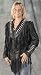 Ladies Hip Length Leather Jacket with Fringe (Extended Sizes XX-Large and 3X-Large)