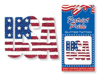Patriotic Pride USA Flag Glitter Sticker Tattoos!