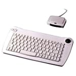 Adesso Wireless IR 88-Key Mini White PS/2 Keyboard with Built-in Trackball