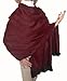 Great Gift Ideas Etc. Super Soft Baby Alpaca Wool Reversible Shawl Wrap Cape Deep Dark Red Color