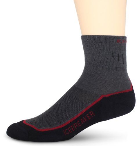 Icebreaker Men s Hike Liteini Socks Oil Red Black Medium
