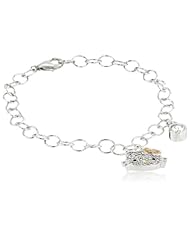 Hello Kitty by Simmons Jewelry Co. Czech Crystal Flat Pave Face Rose Gold Plated Bow Girls Charm Bracelet
