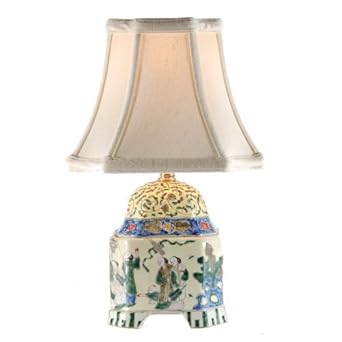 Small Oriental Porcelain with Figures Accent Table Lamp ...