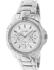 GUESS Womens U0235L1 Dynamic Silver-Tone Feminine Mid-Size Sport Watch