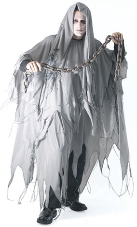 Adult's Grey Ghost Costume (Size: Medium 40-42)  