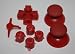 Sony PS3 Replacement Red Controller Thumbsticks - Dpad & Action Buttons - PS3 Controller Mods