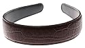 L. Erickson 1" Croco Embossed Headband - Chocolate