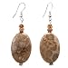 Handmade Fossil Coral, Cat's Eye & Silver Earrings