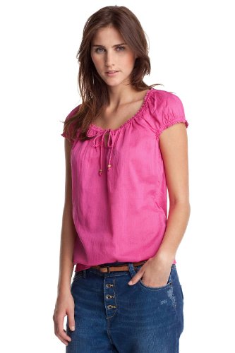 edc by ESPRIT Damen Bluse, 052CC1F006, Gr. 40 (L), Pink (poppy pink 614) Preisvergleich