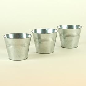 Set of 3 Zinc Pots - Christmas Gift Idea