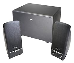Cyber Acoustics CA-3001RB 3 Piece Subwoofer and Satellite Speaker System (Black)