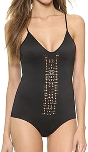 GeeWheat Women's Hollow Out Backless Monokini Swimwear High Cut Bathing Suit