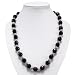 Handmade Black Sandstone Necklace With Silver Floral Beads