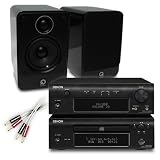 Denon D-F107DAB (Black) micro separates CD (inc front iPod compatible USB input) / DAB receiver  + Q Acoustics 2010 speakers (Gloss Black) + 2 x 5m QED Original speaker cable with 4mm plugs. 2 Year Guarantee.