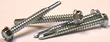 1/4 X 2 1/2 Self-Drilling Screws / Unslotted / Hex Washer Head / #5 Point / Steel / Zinc / 800 Pc. Carton