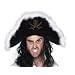Pirate Hat Black Velour with White Marabou Trim