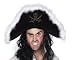 Pirate Hat Black Velour with White Marabou Trim
