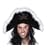 Pirate Hat Black Velour with White Marabou Trim