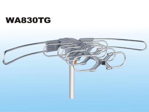 Remote Controlled HDTV Outdoor Antenna UHF/VHF 360 Degree Rotation