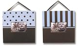Brown/blue Striped & Dot Frame Set