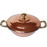 Indian Tableware Copper Karahi with Lid