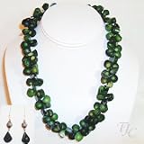 Green Raindrop Coral Necklace Set 19 inches
