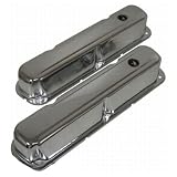 1967-89 Mopar Small Block 318-340-360 Short Steel Valve Covers - Chrome by CFR Performance