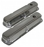 1967-89 Mopar Small Block 318-340-360 Short Steel Valve Covers - Chrome