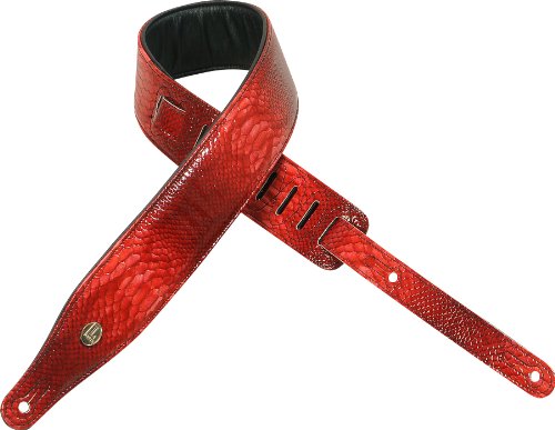 Levy's Leathers PC17ES-RED Immitation Electric Snake Leather Guitar Strp