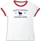 T-Shirt Ringer Woman White " Proud Parent Of Lhasa Apso " Dog X-Large