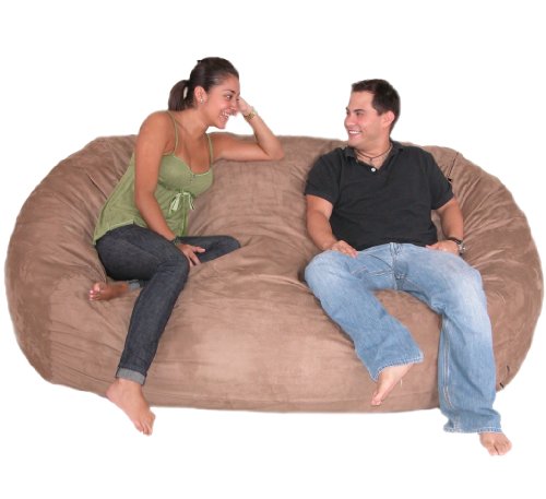 7-feet Xx-large Medium Brown Cozy Sac Foof Bean Bag Chair Love Seat