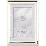 Lawrence Frames Metal Picture Frame Silver-Plate with Delicate Beading, 5 by 7-Inch