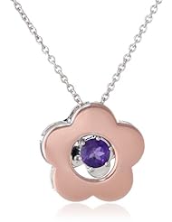 Silver 2 Piece Amethyst Pendant Necklace