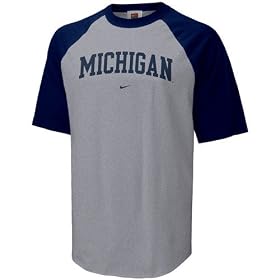 Nike Michigan Wolverines Ash Youth Raglan T-shirt