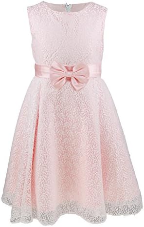Girls Dress Lace Flower Casual Kids Wedding Party Pageant Formal Long Pink