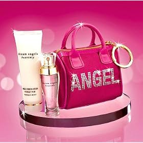 Victoria's Secret Dream Angels Heavenly Mini Eau De Parfum/ Mini Body Lotion and Pink Keychain Purse