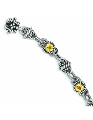 Sterling Silver 4.29 Citrine 7.75in Bracelet - Antique Boutique - Vintage Style - Jewelry