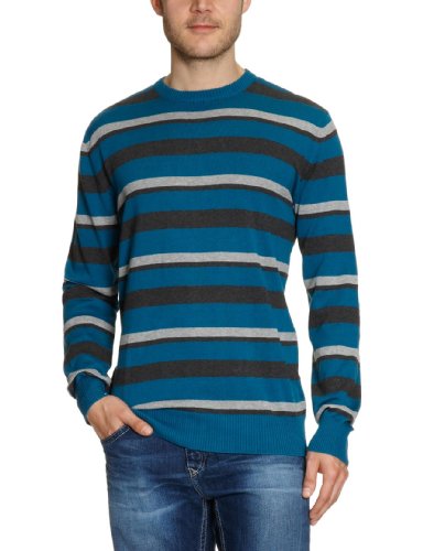 TOM TAILOR Herren Pullover 30147150910/Peer striped pullover, Gr. 44/46 (S), Blau (6343) Preisvergleich