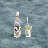 Miniature Bottle of Vodka with a Vodka Tonic Cocktail