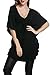 Meaneor Women's Plus Size V Neck Empire Waist Batwing Sleeve Tunic Top Blouse