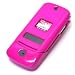 Verizon Alltel CDMA Motorola Krzr K1m Premium Solid Magenta Crystal Snap On Case Cover with Removable Ratcheting Belt Clip
