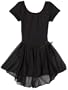 Capezio Girls 2-6x Short Sleeve Nylon Dress,Black,T (2-4)
